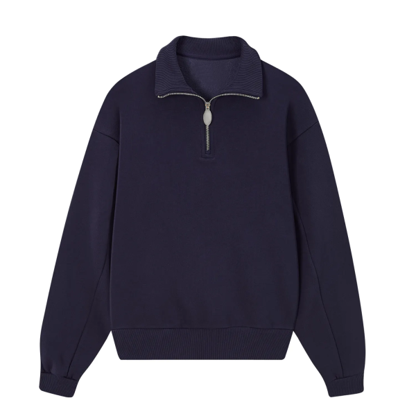 Hoody Custom Heavyweight Mock Neck Sweatshirt with Zipper Quarter Zip Blank Plain Sweatshirts for Manufacturer - 图片 3