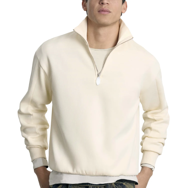 Hoody Oversized Half Zip Sweatshirts Stand Collar Heavyweight Blank Hoodies Custom 3d Embossed Mock Neck Zipper Sweatshirts
