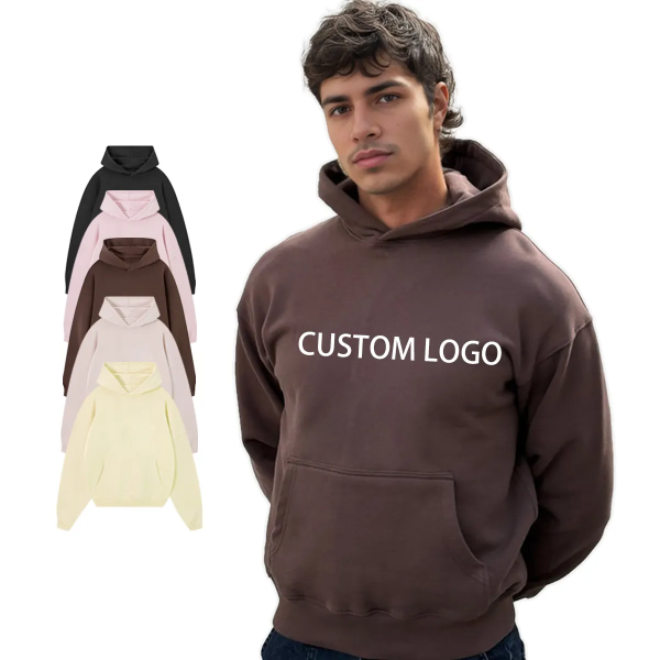 Hoody 350 Gsm Heavyweight Hoodie Sweatshirts High Quality Cotton Pullover Drop Shoulder Boxy Hoodie Custom Puff Print Hoodies Factory
