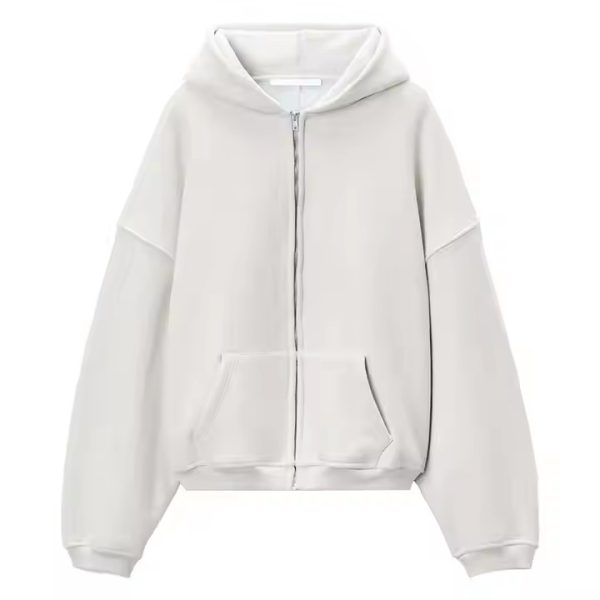 Hoody Custom Zip up Hoodies for Mens Plus Size Boxy Fit Drop Shoulder Hoodie With Zipper Thick Oversized Full Zip up Hoodies Unisex - 图片 4