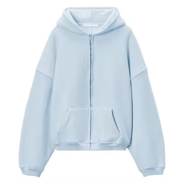 Hoody Custom Zip up Hoodies for Mens Plus Size Boxy Fit Drop Shoulder Hoodie With Zipper Thick Oversized Full Zip up Hoodies Unisex - 图片 5