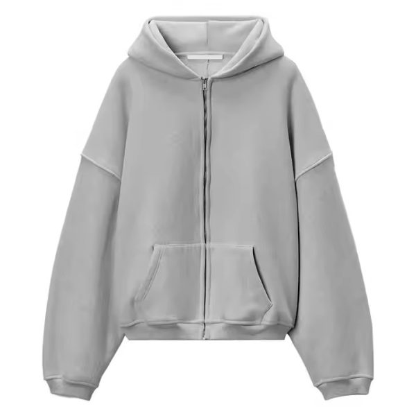 Hoody Custom Zip up Hoodies for Mens Plus Size Boxy Fit Drop Shoulder Hoodie With Zipper Thick Oversized Full Zip up Hoodies Unisex - 图片 6