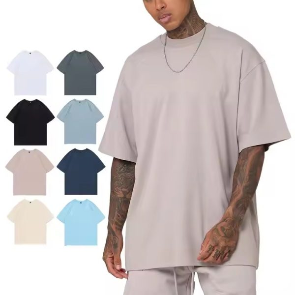 Hoody Men T Shirts Custom Manufacturer Streetwear Oversized Crew Neck Tee Shirts Cotton Heavy Weight T Shirt for High Quality