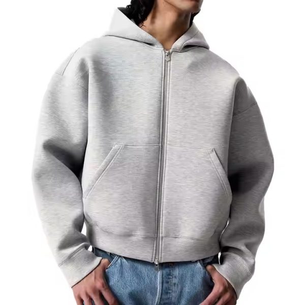 Hoody Thick Pullover Blank Zip up Hoodies Sweatshirts Cropped Heavyweight Boxy Zip Hoodie High Quality Custom logo Hoodies Factory - 图片 4