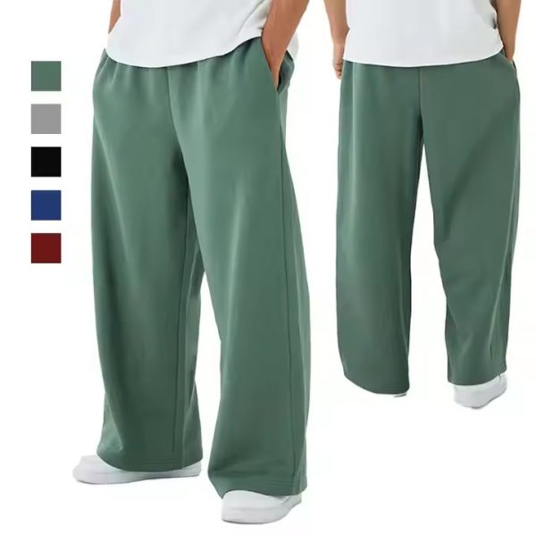 Hoody Oversized Custom logo Sweatpants High Quality Wide Leg Baggy Sweatpants Mens Plus Size Heavyweight Pants Basic Plain Sweatpants