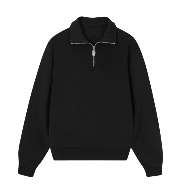 Hoody Custom Heavyweight Mock Neck Sweatshirt with Zipper Quarter Zip Blank Plain Sweatshirts for Manufacturer - 图片 2